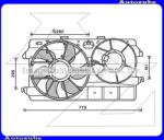 FORD TRANSIT CONNECT 1 2002.01-2006.03 /C170/ Hűtőventillátor 385mm "1.8-16v/1.8TDCi/TDDI/Di" FD7591
