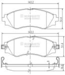NIPPARTS set placute frana, frana disc NIPPARTS J3600902 (J3600902)