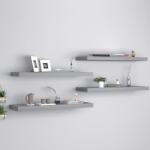 vidaXL Rafturi de perete suspendate, 4 buc. , gri, 80x23, 5x3, 8 cm, MDF (323858) Raft