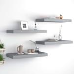 vidaXL Rafturi de perete suspendate, 4 buc. , gri, 50x23x3, 8 cm, MDF (323852) - vidaxl Raft