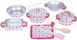 Bigjigs Toys Игрален комплект Bigjigs - Метални кухненски съдове, на точки (BJ631) - ozone