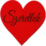 Valex Decor 5 db. "Szeretlek" feliratos gravírozott fa szívecske 5cm - Piros (MT7-03)