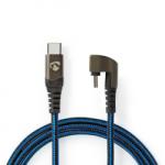 Nedis Cablu USB 2.0-C la USB-C unghi 180 grade 1m, Nedis GCTB60700BK10 (GCTB60700BK10)
