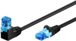 Goobay Cablu de retea cat 6A UTP cu 1 unghi 90 grade 0.5m Negru, Goobay G51528 (G51528)