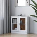 vidaXL Dulap cu vitrină, alb, 82, 5 x 30, 5 x 80 cm, PAL (802741) Biblioteca