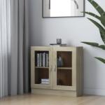 vidaXL Dulap cu vitrină, stejar Sonoma, 82, 5 x 30, 5 x 80 cm, PAL (802744) Biblioteca