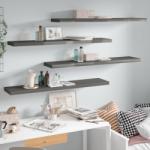 vidaXL Rafturi de perete, 4 buc. , gri extralucios, 120x23, 5x3, 8 cm MDF (323801) Raft