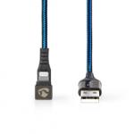 Nedis Cablu de date si incarcare USB-A la Apple Lightning MFI unghi 180 grade 2m, Nedis GCTB39300AL20 (GCTB39300AL20)