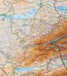 Gizi Map Central Asia domborzati falitérkép Gizi Map 1: 1 750 000