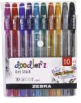 Zebra Zseléstoll készlet Zebra Doodlers 10 db-os csillámos, 1 mm, kupakos (02619)