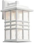 Kichler Aplica exterior Beacon Square M, finisaj alb, sticlă ondulata, L: 20, 3cm, H: 35, 9cm, IP44, 1x60W-E27, KL-BEACON-SQUARE-M-WHT (KL-BEACON-SQUARE-M-WHT)