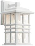 Kichler Aplica exterior Beacon Square S, finisaj alb, sticlă ondulata, L: 16, 5cm, H: 30, 2cm, IP44, 1x60W-E27, KL-BEACON-SQUARE-S-WHT (KL-BEACON-SQUARE-S-WHT)
