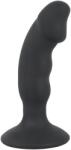 Black Velvets - akkus, péniszes anál vibrátor (fekete) - shop