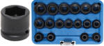 BGS technic Set chei tubulare de impact 6 colțuri, extra plate | 12, 5 mm (1/2") | 8 - 24 mm | 17 piese (BGS 9286) (9286) Set capete bit, chei tubulare