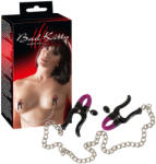 Bad Kitty - állítható bimbócsipesz lánccal (lila-fekete) - shop