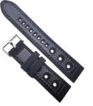  Curea de ceas din Silicon - Culoare Neagra, Model cu Gaurele - 20mm, 22mm (4S18)