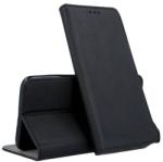  Telefontok Samsung Galaxy A12 - fekete mágneses szilikon keretes könyvtok