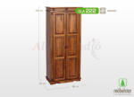Möbelstar CLA 222 - 2 ajtós pácolt fenyő szekrény (válaszfalas) - matrac-vilag