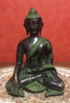 Tibet Gyógyító Buddha réz szobor, fekete-zöld - 28 cm