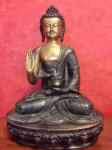 Tibet Áldó Buddha réz szobor, sötét-arany - 36 cm