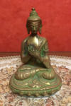 Tibet Tanító Buddha réz szobor, világos réz - 19 cm