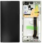 Samsung Galaxy Note 20 Ultra N986B - LCD Kijelző + Érintőüveg + Keret (Mystic White) - GH82-23596C, GH82-31461C Genuine Service Pack, Mystic White