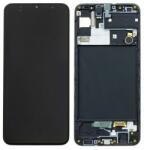 Samsung Galaxy A30s A307F - LCD Kijelző + Érintőüveg + Keret (Prism Crush Black) - GH82-21189A, GH82-21190A, GH82-21191A, GH82-21329A, GH82-21385A Genuine Service Pack, Prism Crush Black