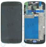 LG Nexus 4 E960 - LCD Kijelző + Érintőüveg + Keret (Black) TFT, Black