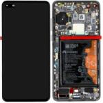 Huawei P40 - LCD Kijelző + Érintőüveg + Keret + Akkumulátor + Ujjlenyomat-Érzékelő (Black) - 02353MFA Genuine Service Pack, Black