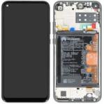 Huawei P40 Lite E - LCD Kijelző + Érintőüveg + Keret + Akkumulátor (Midnight Black) - 02353FMW Genuine Service Pack, Midnight Black