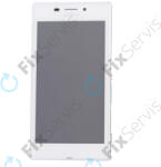 Sony Xperia M2 Aqua D2403 - LCD Kijelző + Érintőüveg + Keret (White) - 78P7550001N Genuine Service Pack, White