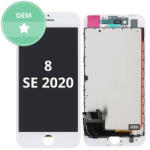 Apple iPhone 8, SE (2020), SE (2022) - LCD Kijelző + Érintőüveg + Keret (White) TFT, White