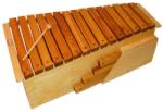 Makimpex ORFF 2 oktávos dobozos fa xilofon (C-C" pótlapok F#, B, F#', B') ütővel Egzóta fából