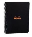  Clairefontaine Rhodia Classic fekete spirálfüzet, kockás 80lap, 16x21cm (193429)