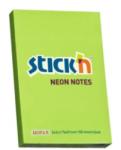 STICKN Notes autoadeziv 76 x 51 mm, 100 file, Stick"n - verde neon (HO-21163)
