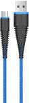 DEVIA Cablu Fish MicroUSB Blue (1.5m, impletitura nylon, 2.4A)-T. Verde 0.1 lei/buc (DVCFMUBL) - vexio