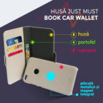 Just Must Husa Just Must Husa Book Car Wallet Samsung Galaxy Note 8 Beige (carcasa interior detasabila) (JMCWN8BG) - vexio