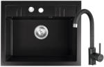 FERRO Set Chiuveta Ferro Mezzo II 1 Cuva 580 x 480 mm GRAFIT si Baterie Ferro FREYA stativa bucatarie BRF41B