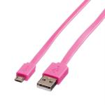 Roline Cable USB2.0 A-Micro B, M/M, 1m, pink, 11.02. 8762 (11.02.8762)