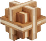 Fridolin Joc logic IQ din lemn bambus Double cross Fridolin