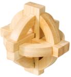 Fridolin Joc logic IQ din lemn bambus Double disk puzzle 3D Fridolin
