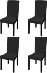 vidaXL Huse de scaun elastice drepte, 4 buc. , negru (131419)