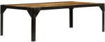 vidaXL Măsuță de cafea, 110 cm, lemn masiv de mango nefinisat, oțel (246631) - vidaxl Masa de cafea