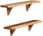 vidaXL Rafturi de perete, 2 buc. , 60x20x16 cm, lemn masiv de acacia (247927) - vidaxl Raft