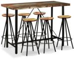 vidaXL Set mobilier de bar, 7 piese, lemn masiv reciclat (275146) - vidaxl