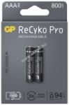 GP Batteries ReCyko Pro Professional HR03 (AAA) 800mAh akku 2db/csomag
