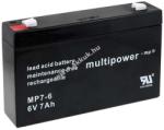 Multipower Ólom akku 6V 7Ah (Multipower) típus MP7-6 helyettesíti: 6V 7, 2Ah