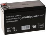Multipower Ólom akku (multipower) MP7-12 VDS-minősítéssel helyettesíti UPS APC BP420SI