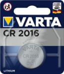 VARTA lithium gombelem CR 2016, IEC CR2016, helyettesíti DL2016, 3V 1db/csom