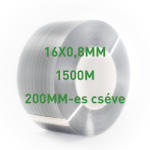  Fehér PP pántolószalag; 16X0, 8MM; 1500M; 200MM-es cséve (2795-SPR)